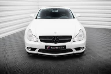 Передній сплітер Maxton V1 Mercedes CLS C219 55AMG (чорний глянець) - фото My Tuning Lab