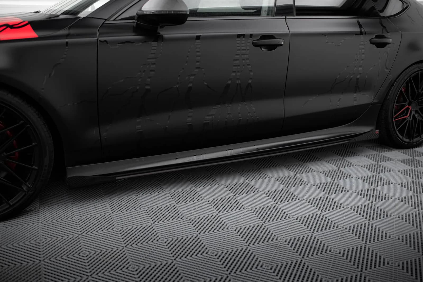 Накладки на пороги Street Pro + Flaps Maxton Audi A7 RS7 Look C7 - фото My Tuning Lab