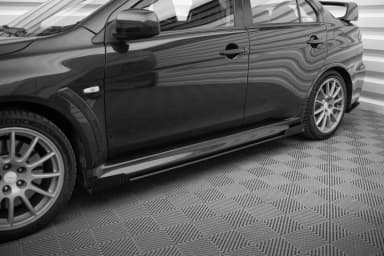 Накладки на пороги Street Pro + Flaps Maxton Mitsubishi Lancer EVO X - фото My Tuning Lab