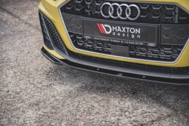 Передній сплітер Maxton V2 Audi A1 S-Line GB (чорний глянець) - фото My Tuning Lab