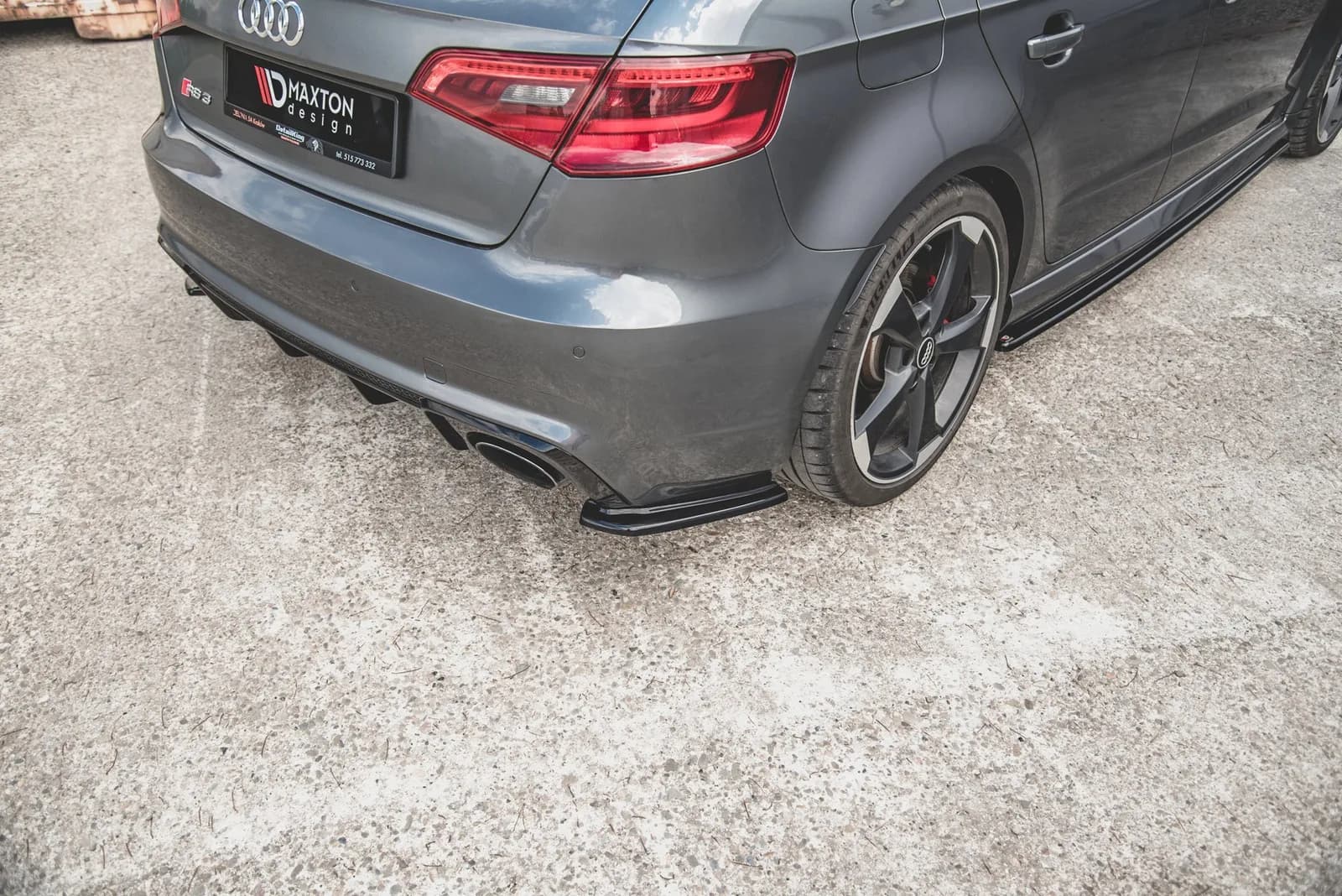 Задні сплітери boczne Maxton V1 Audi RS3 8V Sportback (чорний глянець) - фото My Tuning Lab