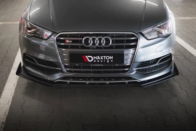 Передній сплітер Street Pro + Flaps Maxton Audi S3 / A3 S-Line Sedan 8V - фото My Tuning Lab