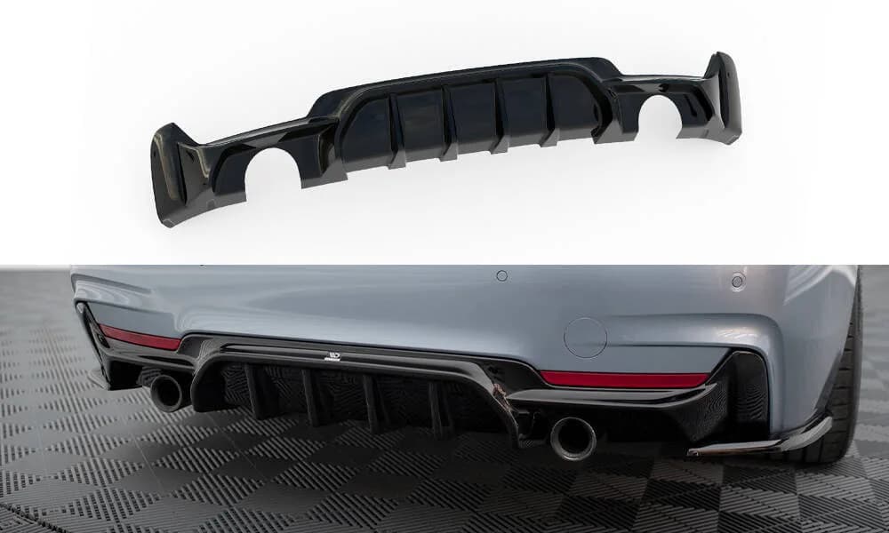 Задня накладка Maxton BMW 4 Coupe / Gran Coupe / Cabrio M-пакет F32 / F36 / F33 (версія з одинарними вихлопами з двох сторін) - фото My Tuning Lab