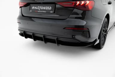 Задній дифузор Street Pro + Flaps Maxton Audi A3 Sedan 8Y - фото My Tuning Lab