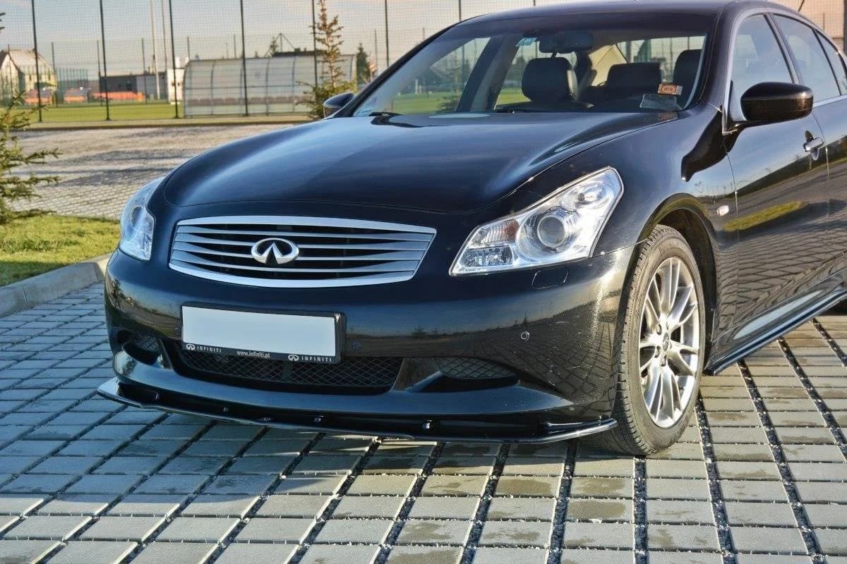 Передній сплітер Maxton V1 Infiniti G37 Sedan (чорний глянець) - фото My Tuning Lab