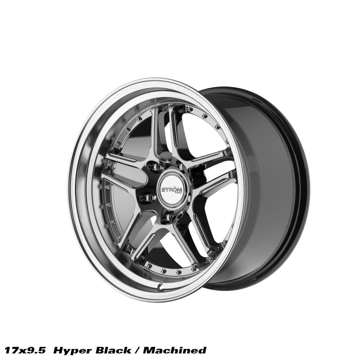 Легкосплавний диск 17" Strom DS-05 17x9,5 ET15 5x120 насичений чорний / полірована полиця - фото My Tuning Lab