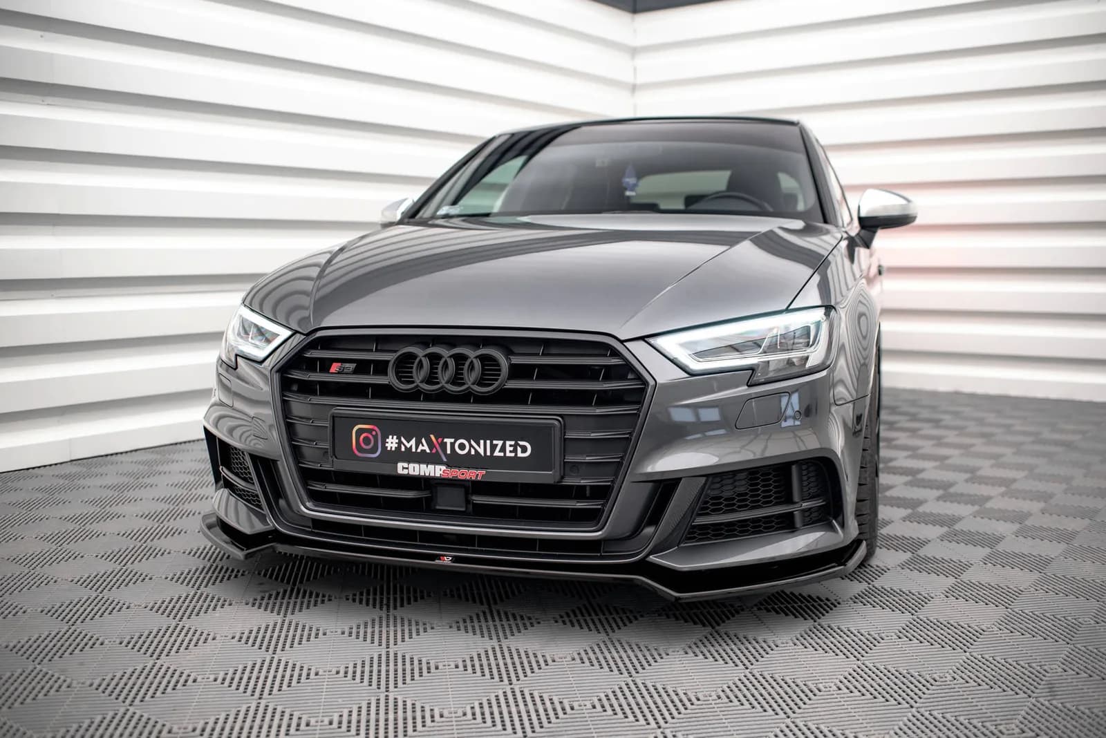 Передній сплітер V.2 Maxton Audi S3 / A3 S-Line Sportback 8V Facelift - фото My Tuning Lab