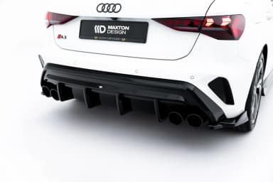 Задня накладка + Atrapa Вихлопu Maxton Audi A3 S-Line Sportback 8Y Facelift - фото My Tuning Lab