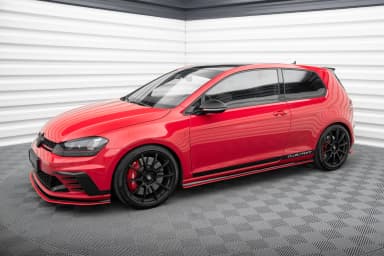 Накладки на пороги Maxton Volkswagen Golf MK7 GTI Clubsport (червоний) - фото My Tuning Lab