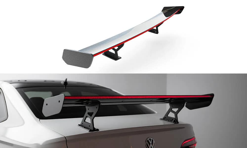 Karbonowy Spoiler Z Wewnętrznymi Wspornikami + LED Maxton Volkswagen Jetta GLI Mk7 - фото My Tuning Lab