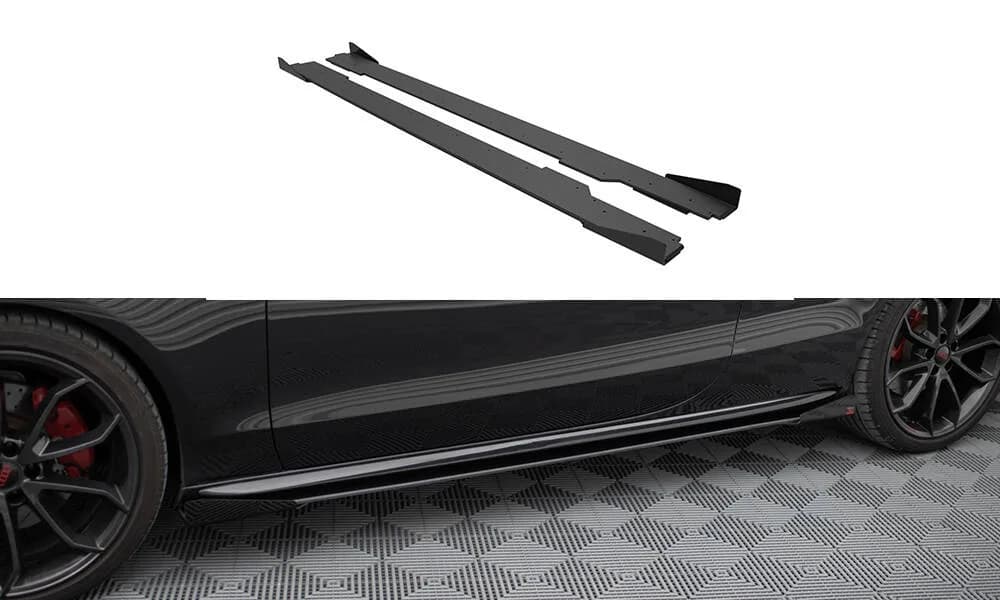 Накладки на пороги Street Pro + Flaps Maxton Audi A5 / A5 S-Line / S5 Coupe / Cabrio 8T / 8T Facelift - фото My Tuning Lab
