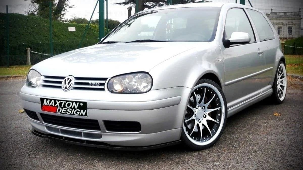Передній сплітер Maxton Volkswagen Golf MK4 (do zderzaka przedniego 25th) (чорний глянець) - фото My Tuning Lab