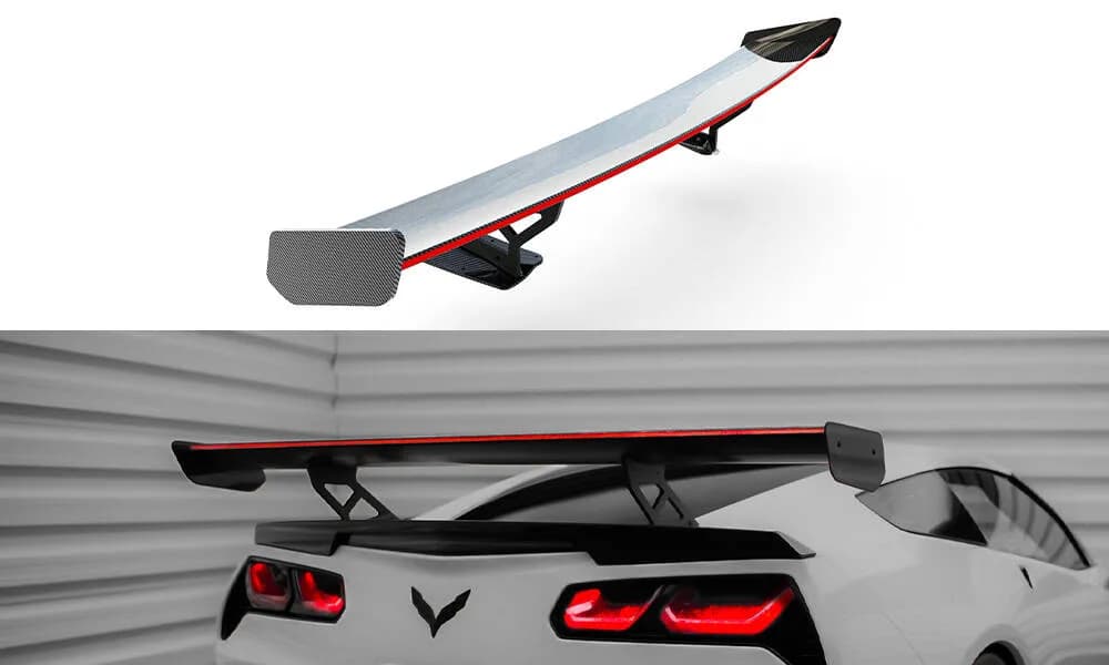 Karbonowy Spoiler Z Wewnętrznymi Wspornikami + LED Maxton Chevrolet Corvette Stingray / Grand Sport C7 - фото My Tuning Lab
