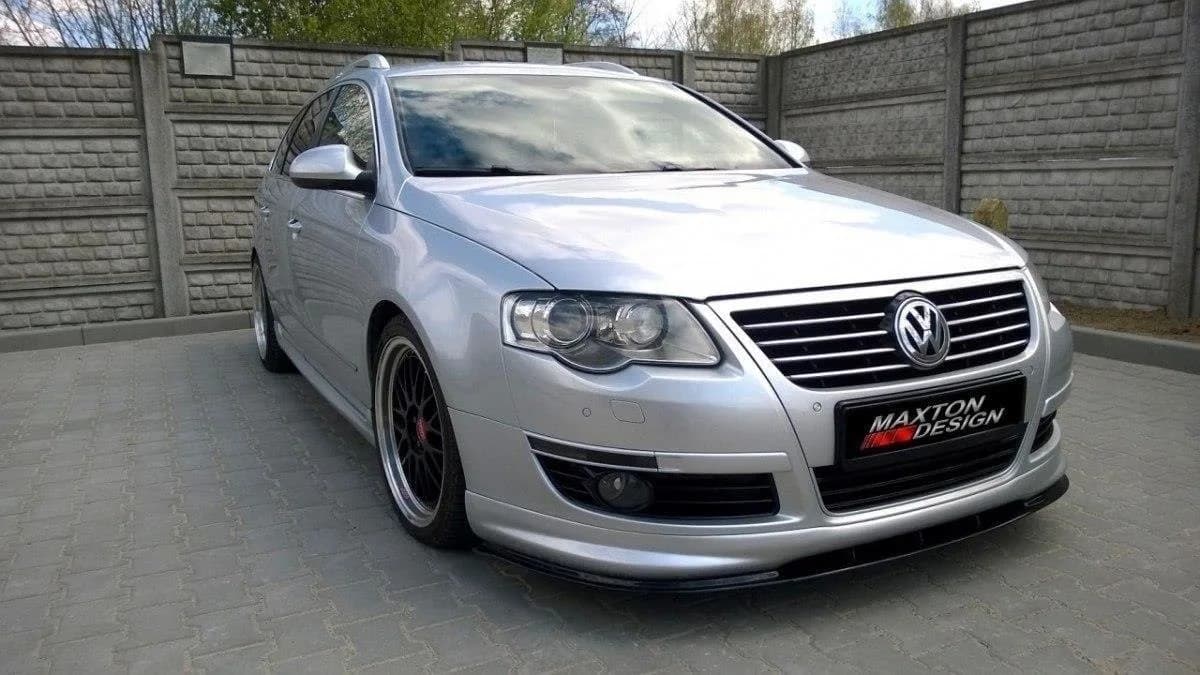 Передній сплітер Maxton Volkswagen Passat B6 R-Line (чорний глянець) - фото My Tuning Lab