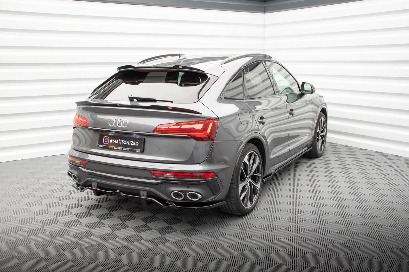 Задній сплітер (Z Dyfuzorem) Maxton Audi SQ5 / Q5 S-Line Sportback Mk2 Facelift - фото My Tuning Lab