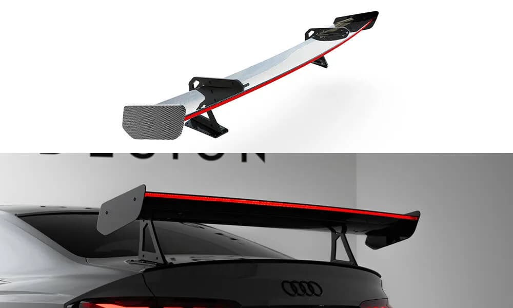 Karbonowy Spoiler Z Górnymi Mocowaniami + LED Maxton Audi A5 / A5 S-Line / S5 / RS5 Coupe F5 / F5 Facelift - фото My Tuning Lab