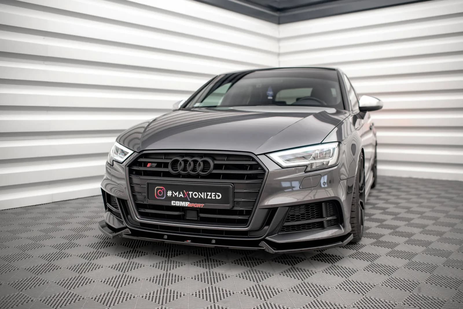 Передній сплітер V.1 Maxton Audi S3 / A3 S-Line Sportback 8V Facelift - фото My Tuning Lab