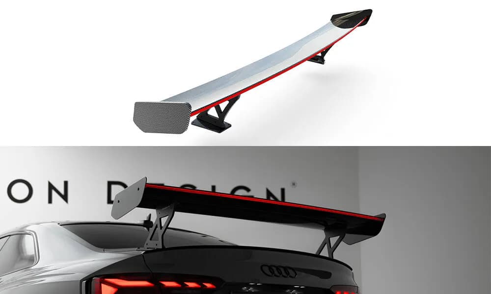 Karbonowy Spoiler Z Zewnętrznymi Wspornikami V.1+ LED Maxton Audi A5 / A5 S-Line / S5 / RS5 Coupe F5 / F5 Facelift - фото My Tuning Lab