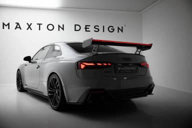 Karbonowy Spoiler Z Zewnętrznymi Wspornikami V.2+ LED Maxton Audi A5 / A5 S-Line / S5 / RS5 Coupe F5 / F5 Facelift - фото My Tuning Lab