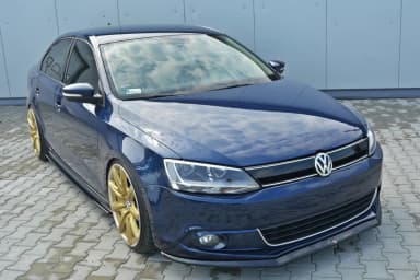 Передній сплітер Maxton V2 Volkswagen Jetta MK6 Sedan дорестайлінг (чорний глянець) - фото My Tuning Lab