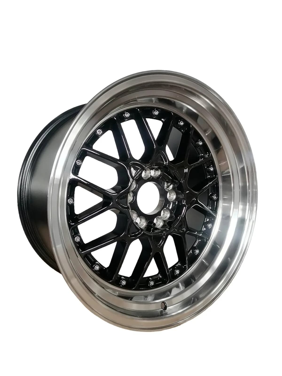 Легкосплавний диск 18" 59 North Wheels D-010 18x9 ET25 5x114,3/120 глянцевий чорний / полірований кант, хромовані заклепки - фото My Tuning Lab