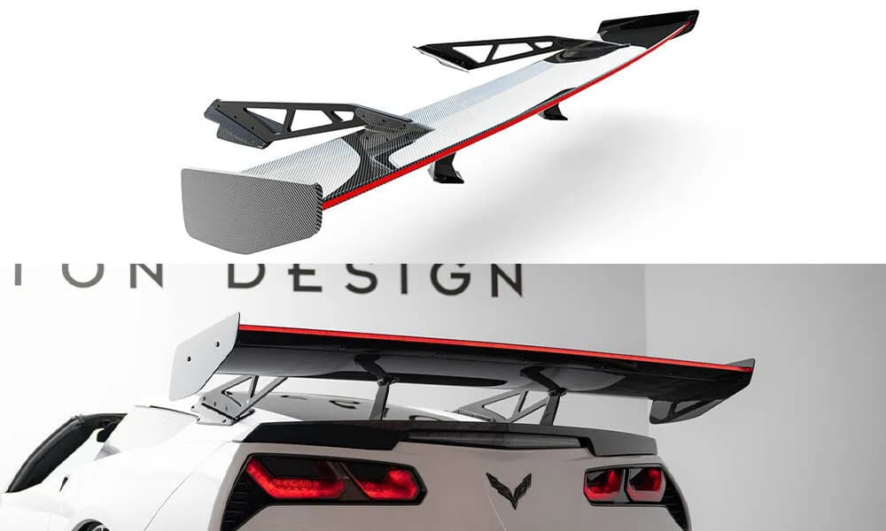 Karbonowy Spoiler Z Górnymi Mocowaniami + LED Maxton Chevrolet Corvette Stingray / Grand Sport C7 - фото My Tuning Lab