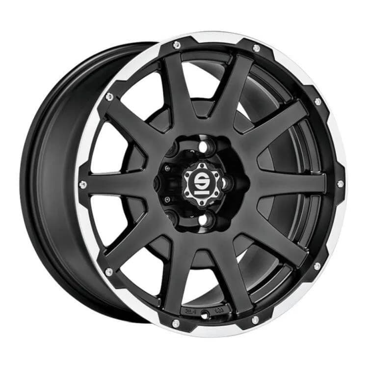 Легкосплавний диск 17" SPARCO Dakar 17x8,5 ET0 6x120 матовий чорний Lip полірований заклепки - фото My Tuning Lab