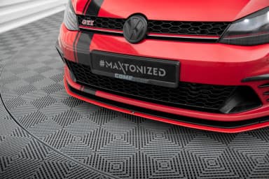 Передній сплітер Maxton Volkswagen Golf MK7 GTI Clubsport (червоний) - фото My Tuning Lab