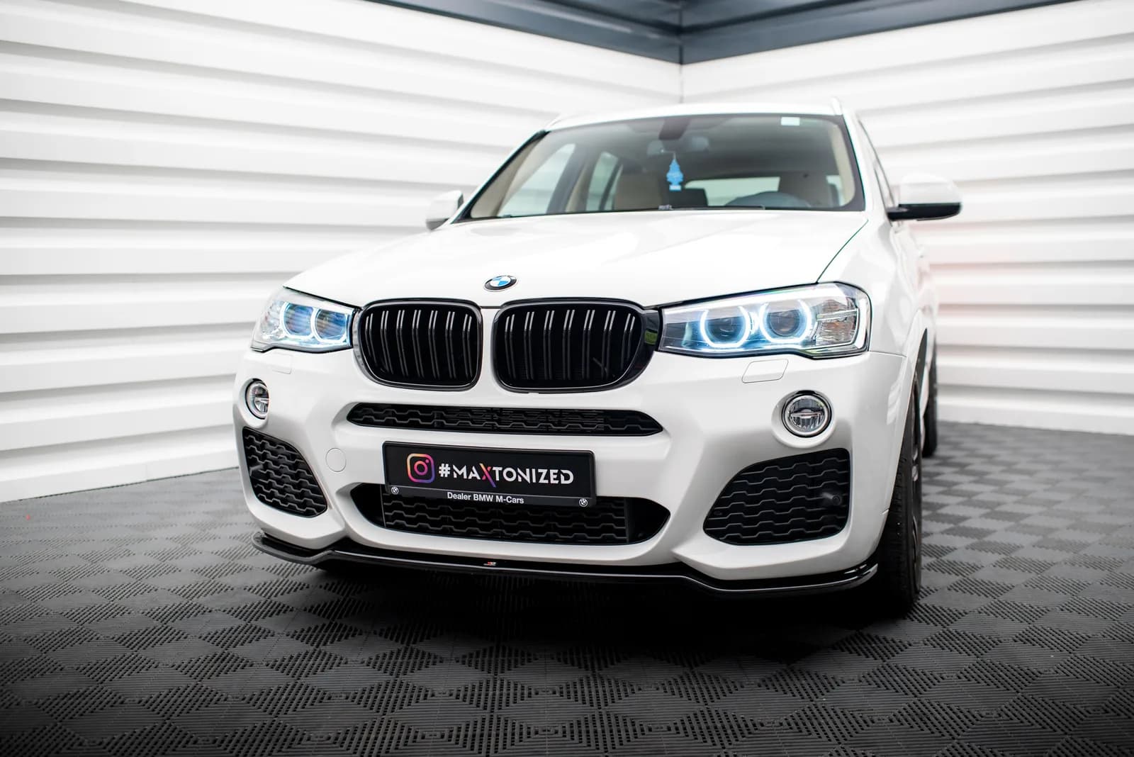 Передній сплітер Maxton BMW X3 F25 M-пакет рестайлінг (чорний глянець) - фото My Tuning Lab