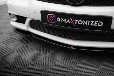 Передній сплітер Maxton V1 Mercedes CLS C219 55AMG (чорний глянець) - фото My Tuning Lab