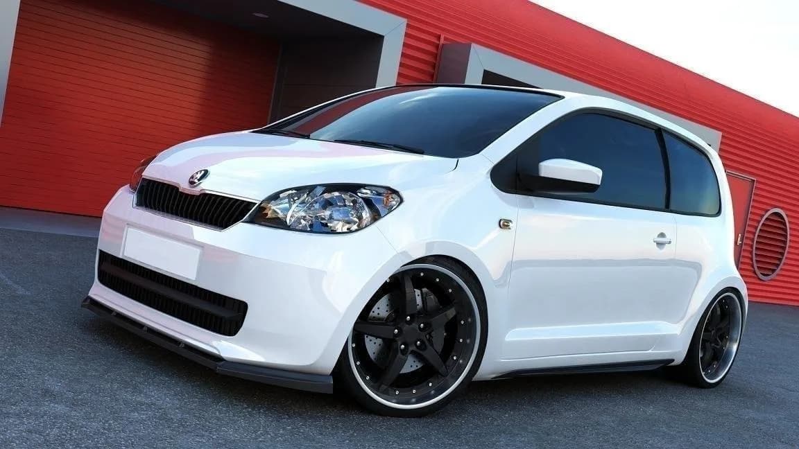 Передній сплітер Maxton Skoda Citigo (чорний глянець) - фото My Tuning Lab