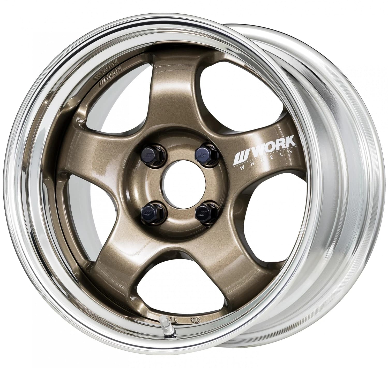 Легкосплавний диск 15" Work Wheels Meister S1-2P 15x7 BLANK Titanium золотий (HPG) - фото My Tuning Lab