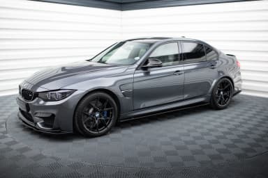 Накладки на пороги Maxton V1 BMW M3 F80 (чорний глянець) - фото My Tuning Lab