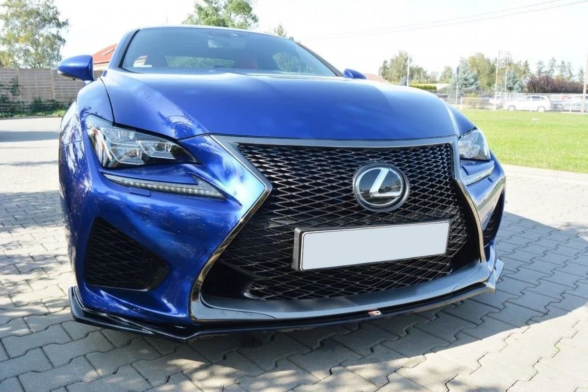 Передній сплітер Maxton V1 Lexus RC F (чорний глянець) - фото My Tuning Lab