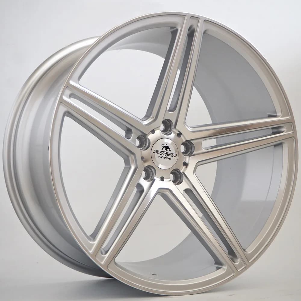 Легкосплавний диск 20" Forzza Bosan 20x10,5 ET37 5x112 срібний лицьова частина Machined - фото My Tuning Lab