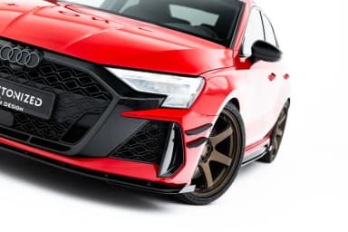 Передній сплітер Street Pro + Flaps Maxton Audi RS3 Sedan / Sportback 8Y Facelift - фото My Tuning Lab