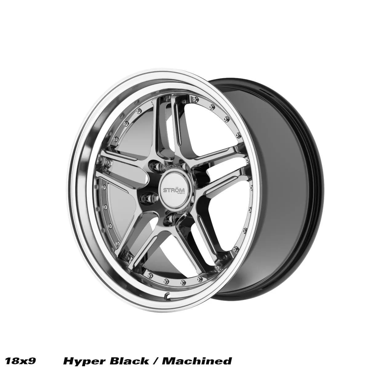 Легкосплавний диск 18" Strom DS-05 18x9 ET33 5x120 насичений чорний / полірована полиця - фото My Tuning Lab