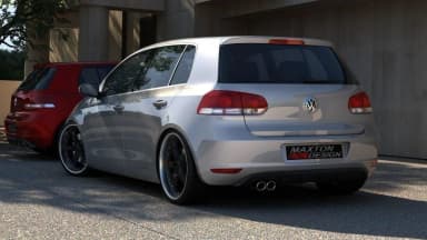 Задній дифузор Maxton Volkswagen Golf MK6 (z 1 otworem na Вихлоп) (чорний глянець) - фото My Tuning Lab