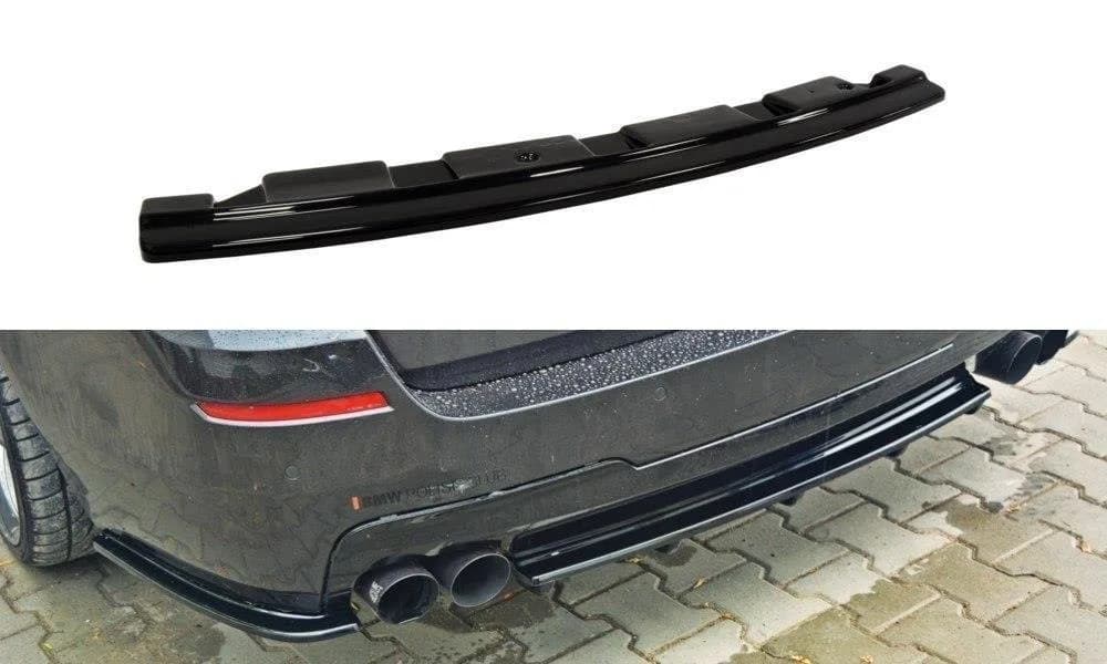 Задній сплітер srodkowy Maxton BMW 5 F11 M-пакет - z poprzeczkami (2 podwójne końcówki Вихлопu) (чорний глянець) - фото My Tuning Lab