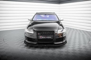 Передній сплітер Street Pro + Flaps Maxton Audi RS6 Avant C6 - фото My Tuning Lab