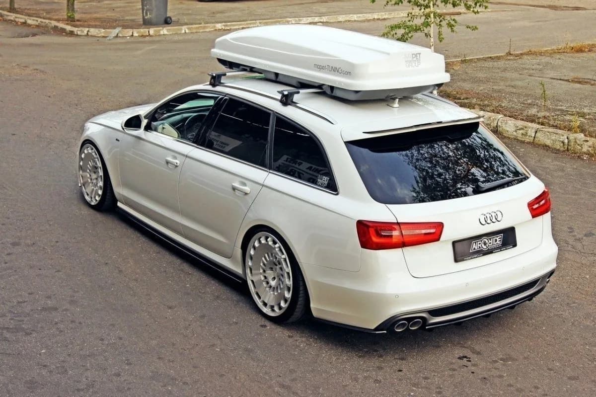 Задній сплітер srodkowy Maxton Audi A6 C7 S-Line Avant (чорний глянець) - фото My Tuning Lab