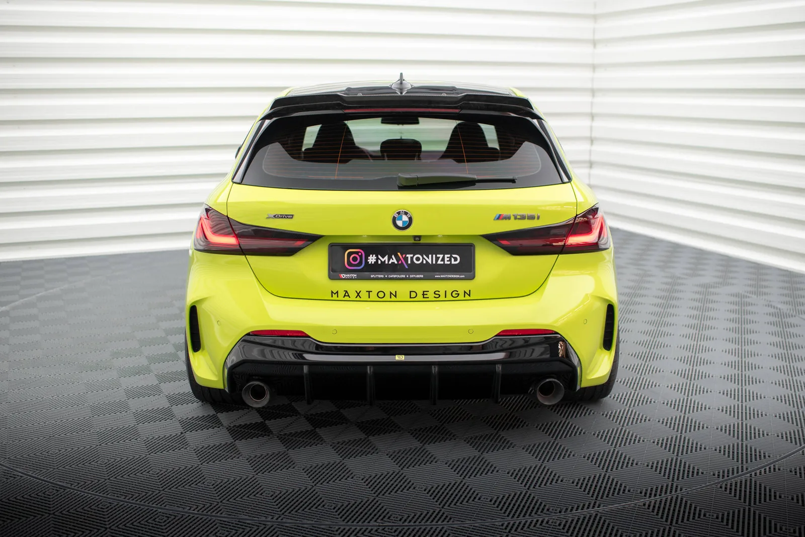 Задня накладка V.3 Maxton BMW 1 F40 M-пакет/ M135i / 128ti (версія з одинарними вихлопами з двох сторін) - фото My Tuning Lab