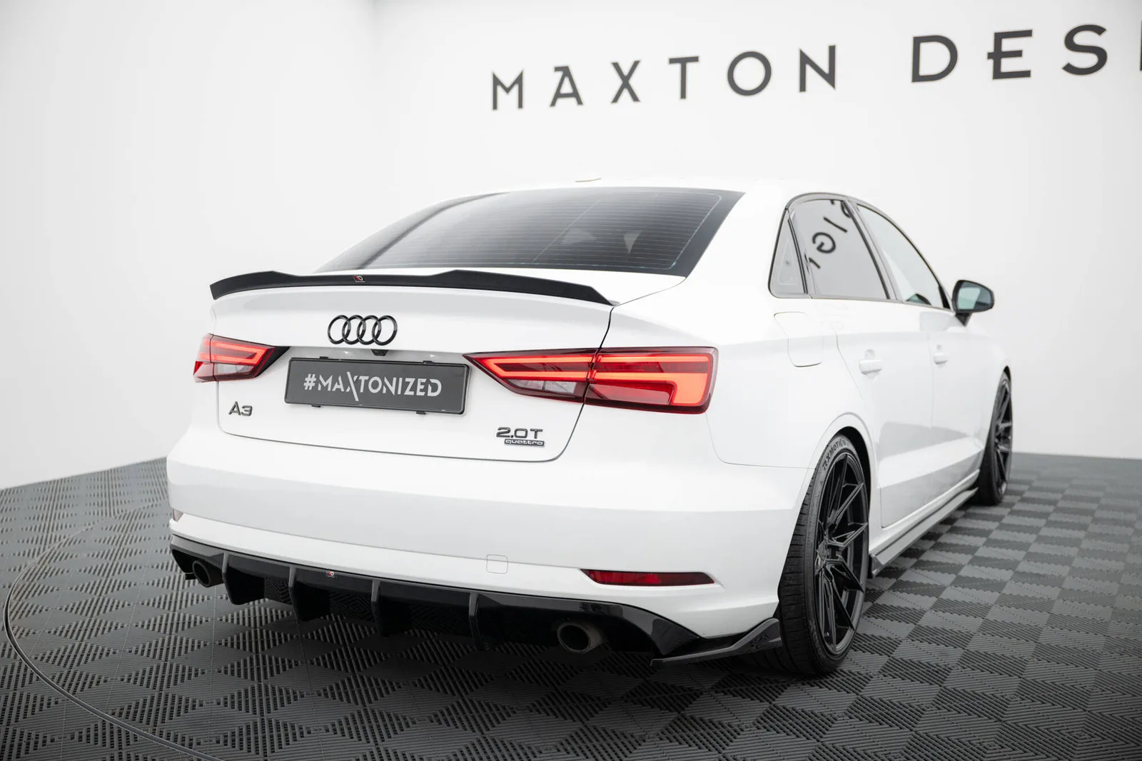 Задня накладка Maxton Audi A3 Sedan 8V Facelift (Wersja z pojedynczymi końcówkami Вихлопu po obydwu stronach) - фото My Tuning Lab