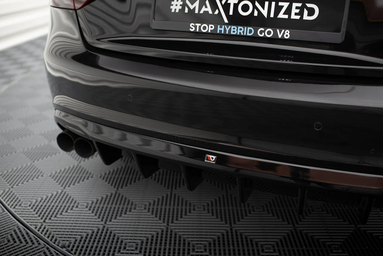 Задня накладка Maxton Audi A5 Coupe / Cabrio S-Line 8T (Wersja z podwójnym Вихлопem z jednej strony) - фото My Tuning Lab
