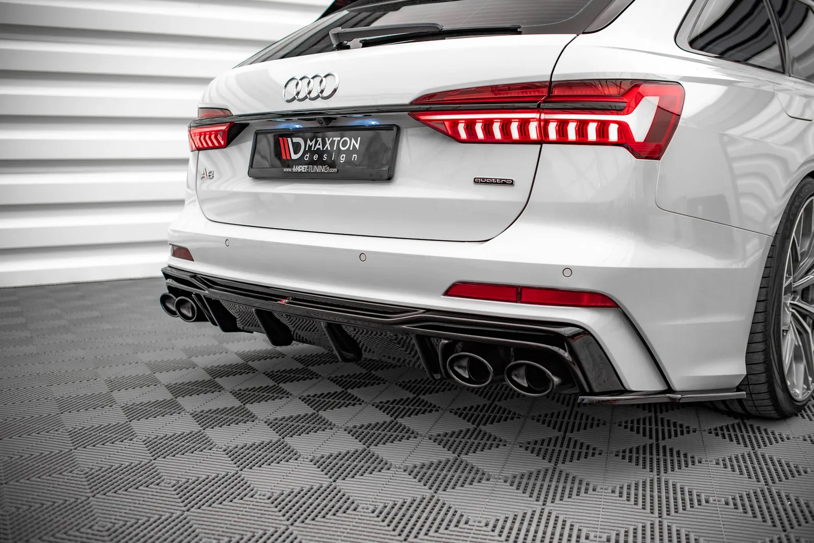 Задня накладка + Atrapa Вихлопu Maxton Audi A6 S-Line / S6 C8 / C8 Facelift - фото My Tuning Lab