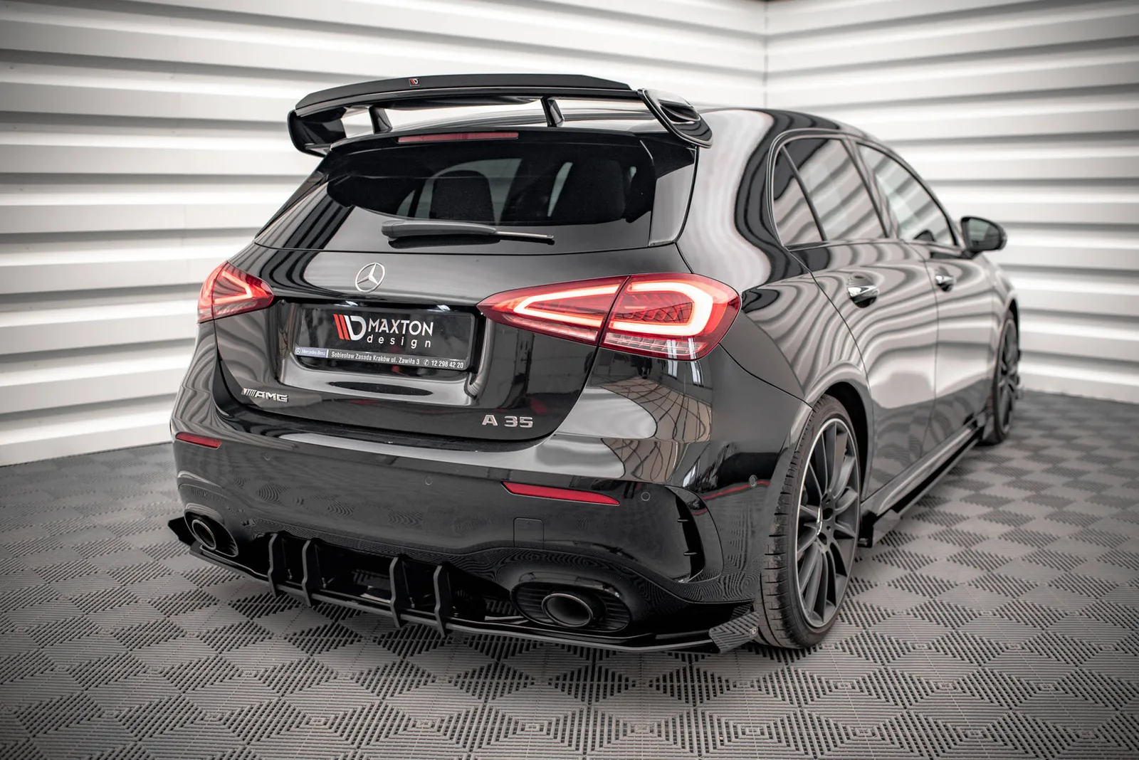 Задня накладка Street Pro + Flaps Maxton Mercedes A35 AMG Hatchback Aero Pack W177 - фото My Tuning Lab