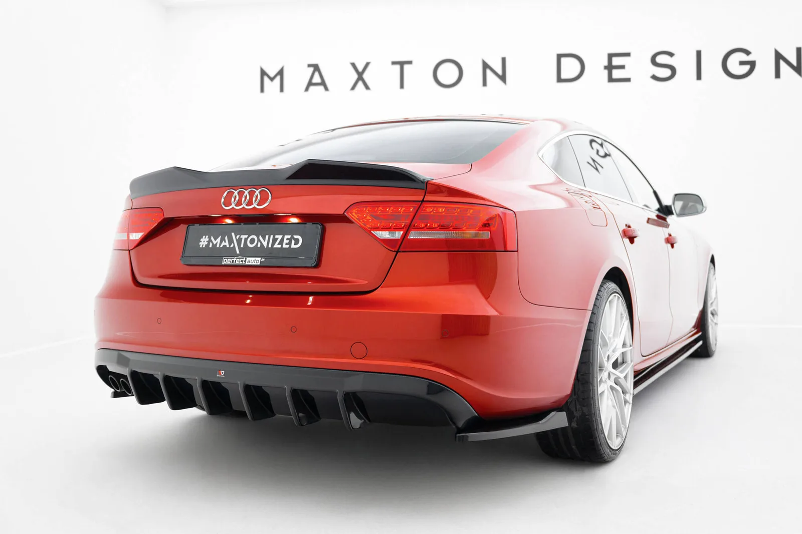 Задня накладка Maxton Audi A5 S-Line Sportback 8T (Wersja z podwójną końcówką Вихлопu z jednej strony) - фото My Tuning Lab
