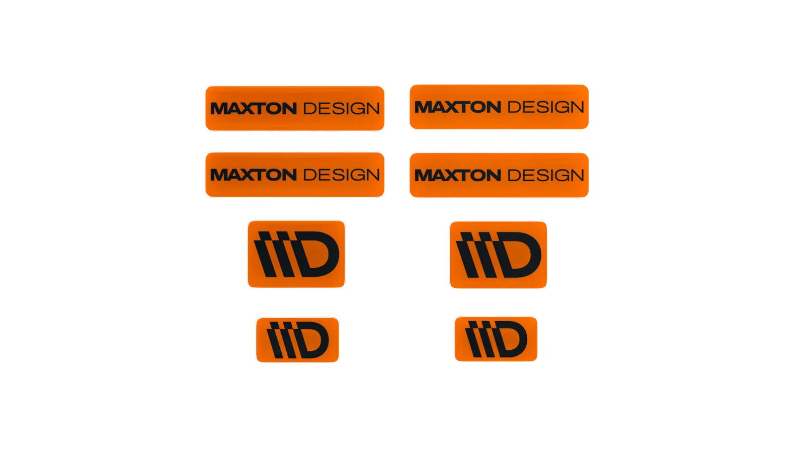 помаранчево-чорний 3D набір наклейок Maxton Design - фото My Tuning Lab