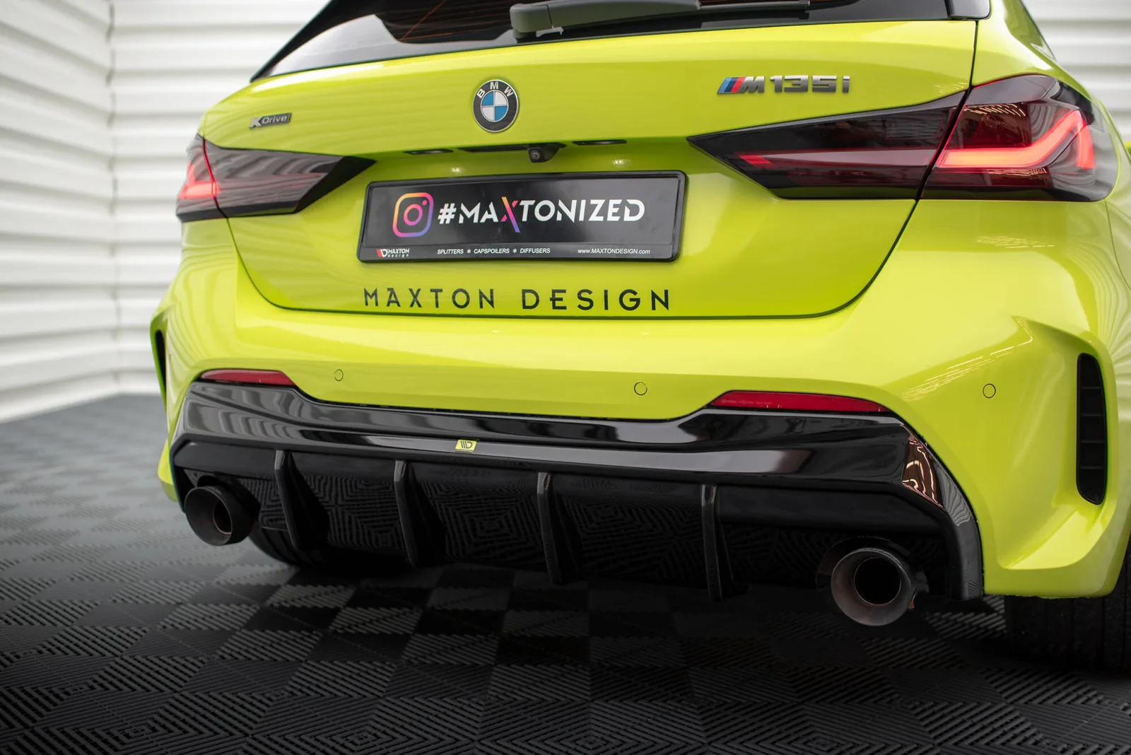 Задня накладка V.3 Maxton BMW 1 F40 M-пакет/ M135i / 128ti (версія з одинарними вихлопами з двох сторін) - фото My Tuning Lab