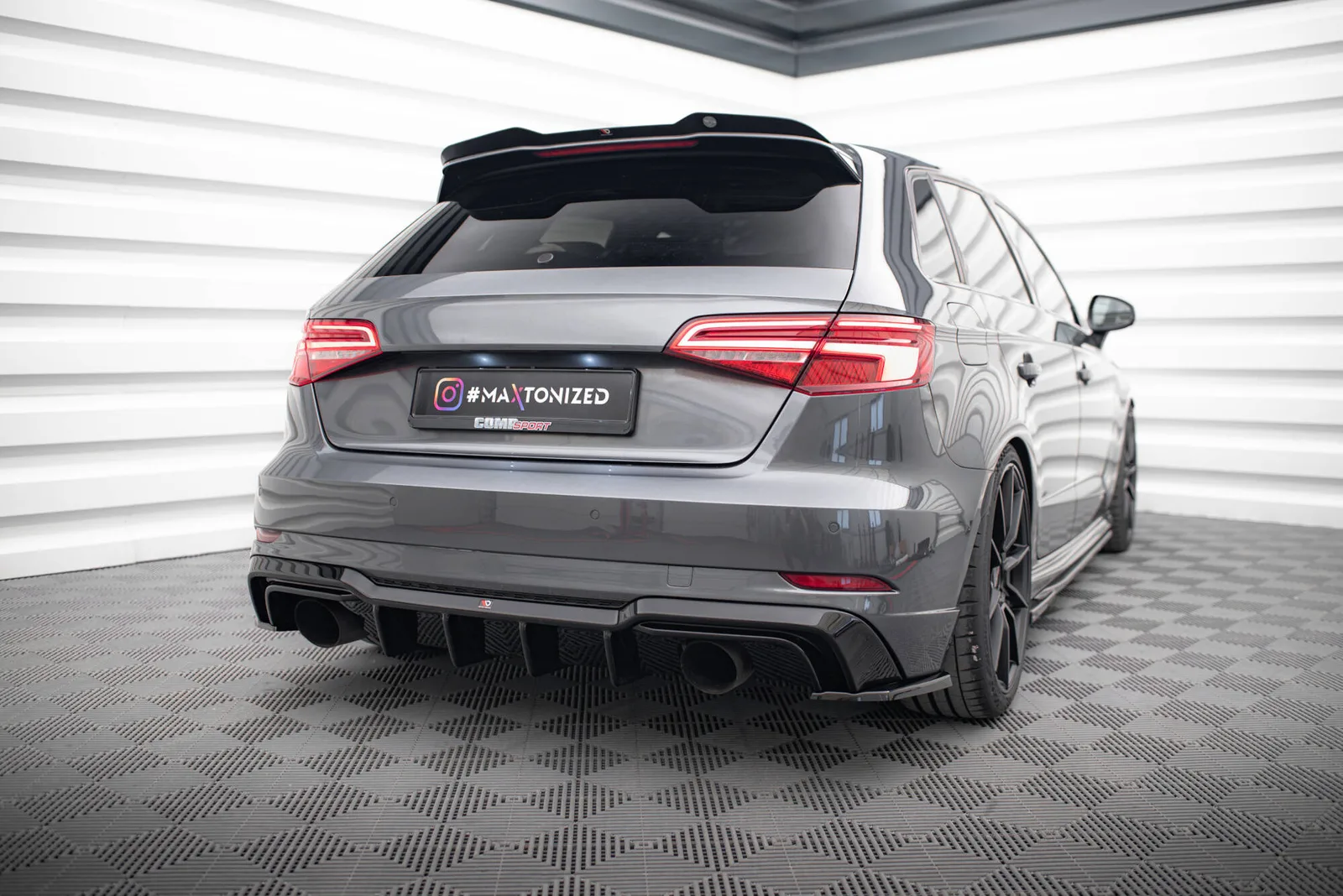 Задня накладка Maxton Audi A3 S-Line Sportback 8V Facelift (версія з одинарними вихлопами з двох сторін) - фото My Tuning Lab